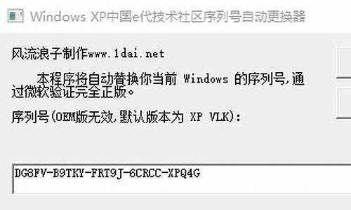 xp序列号自动更换器 绝对通过微软验证 注册码_xp系统更换序列号